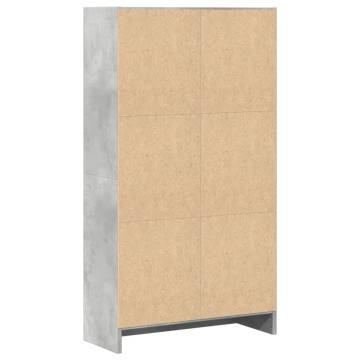  Bookcase Concrete Grey 60x24x109 cm Engineered Wood