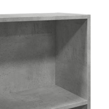  Bookcase Concrete Grey 60x24x109 cm Engineered Wood