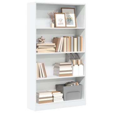  Bookcase White 80x24x143 cm Engineered Wood