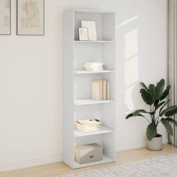  Bookcase White 60x30x189 cm Engineered Wood