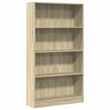  Bookcase Sonoma Oak 80x24x143 cm Engineered Wood