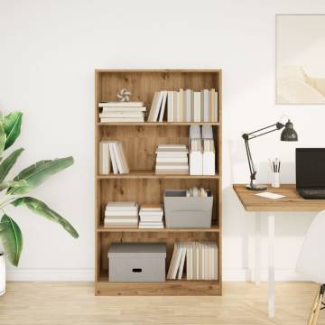  Bookcase Artisian Oak 80x24x143 cm Engineered Wood