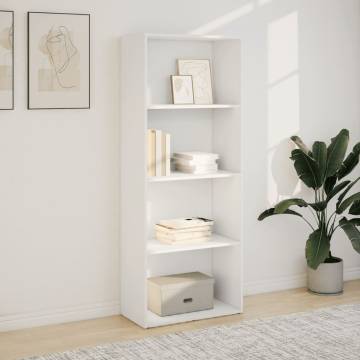  Bookcase White 60x30x152 cm Engineered Wood