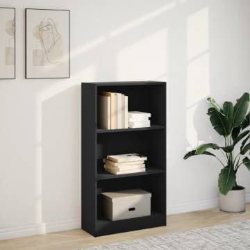  Bookcase Black 60x24x109 cm Engineered Wood