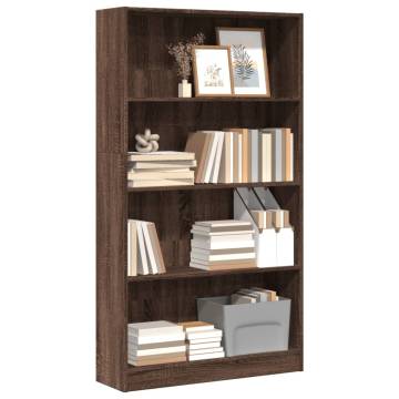  Bookcase Brown Oak 80x24x143 cm Engineered Wood