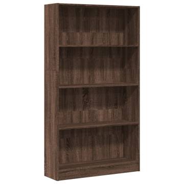  Bookcase Brown Oak 80x24x143 cm Engineered Wood