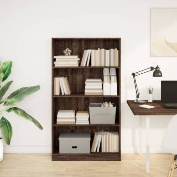  Bookcase Brown Oak 80x24x143 cm Engineered Wood