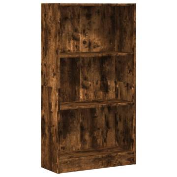  Bookcase Smoked Oak 60x24x109 cm Engineered Wood