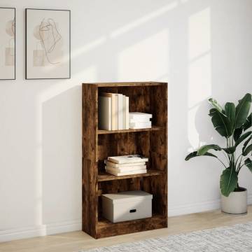  Bookcase Smoked Oak 60x24x109 cm Engineered Wood