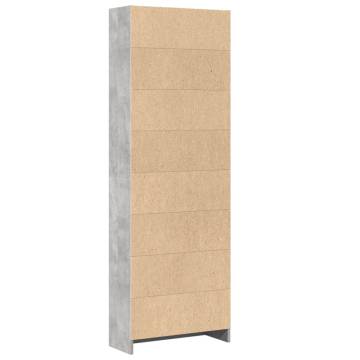  Bookcase Concrete Grey 60x24x176 cm Engineered Wood