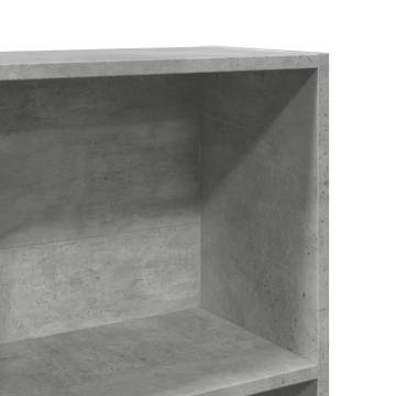  Bookcase Concrete Grey 60x24x176 cm Engineered Wood