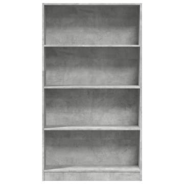  Bookcase Concrete Grey 80x24x143 cm Engineered Wood