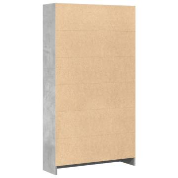  Bookcase Concrete Grey 80x24x143 cm Engineered Wood