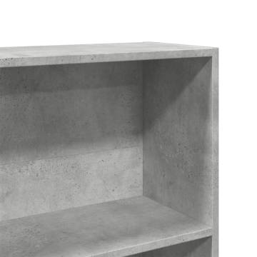  Bookcase Concrete Grey 80x24x143 cm Engineered Wood