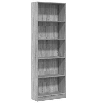  Bookcase Grey Sonoma 60x24x176 cm Engineered Wood