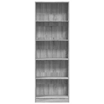  Bookcase Grey Sonoma 60x24x176 cm Engineered Wood