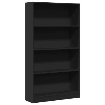  Bookcase Black 80x24x143 cm Engineered Wood