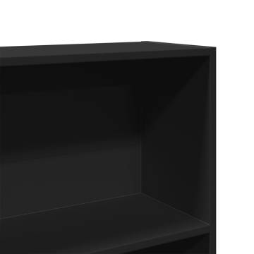  Bookcase Black 80x24x143 cm Engineered Wood