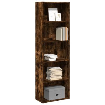  Bookcase Smoked Oak 60x30x189 cm Engineered Wood