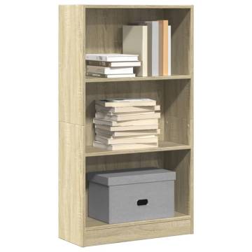  Bookcase Sonoma Oak 60x24x109 cm Engineered Wood