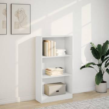  Bookcase White 60x24x109 cm Engineered Wood