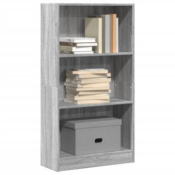  Bookcase Grey Sonoma 60x24x109 cm Engineered Wood