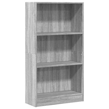  Bookcase Grey Sonoma 60x24x109 cm Engineered Wood