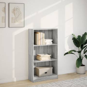  Bookcase Grey Sonoma 60x24x109 cm Engineered Wood