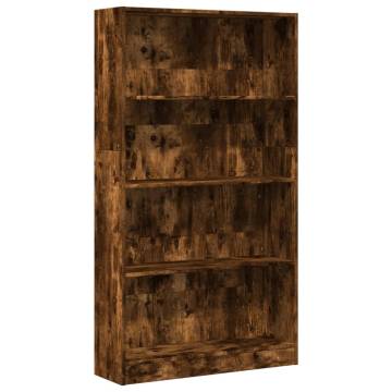  Bookcase Smoked Oak 80x24x143 cm Engineered Wood