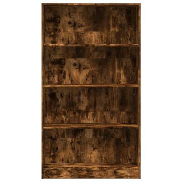  Bookcase Smoked Oak 80x24x143 cm Engineered Wood