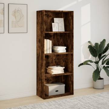  Bookcase Smoked Oak 60x30x152 cm Engineered Wood