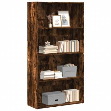  Bookcase Smoked Oak 80x30x152 cm Engineered Wood