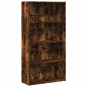  Bookcase Smoked Oak 80x30x152 cm Engineered Wood