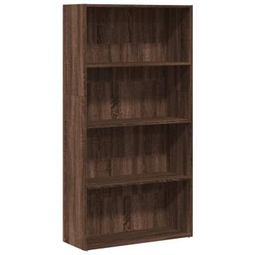  Bookcase Brown Oak 80x30x152 cm Engineered Wood