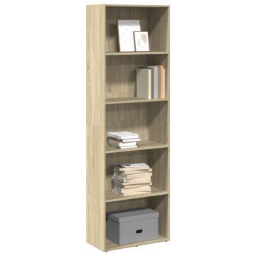  Bookcase Sonoma Oak 60x30x189 cm Engineered Wood