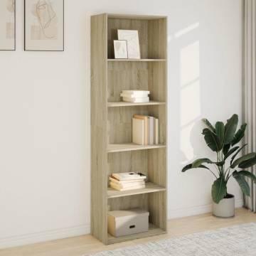  Bookcase Sonoma Oak 60x30x189 cm Engineered Wood