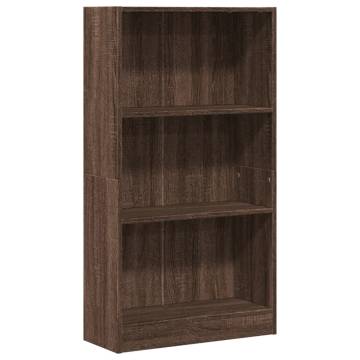  Bookcase Brown Oak 60x24x109 cm Engineered Wood