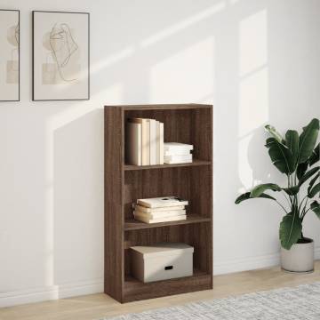  Bookcase Brown Oak 60x24x109 cm Engineered Wood