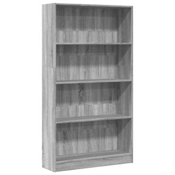  Bookcase Grey Sonoma 80x24x143 cm Engineered Wood