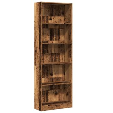  Bookcase Old Wood 60x24x176 cm Engineered Wood