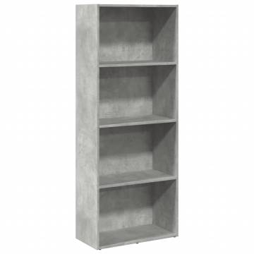  Bookcase Concrete Grey 60x30x152 cm Engineered Wood