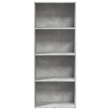  Bookcase Concrete Grey 60x30x152 cm Engineered Wood