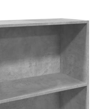  Bookcase Concrete Grey 60x30x152 cm Engineered Wood