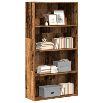  Bookcase Old Wood 80x30x152 cm Engineered Wood