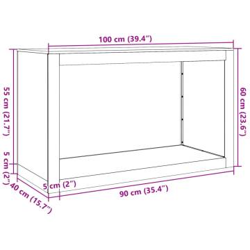  Firewood Rack White 100x40x60 cm Steel