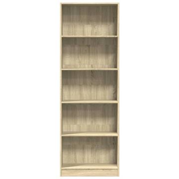  Bookcase Sonoma Oak 60x24x176 cm Engineered Wood