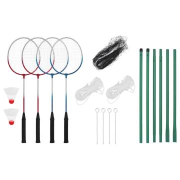  Badminton Set with 4 Rackets and Net 620x151 cm