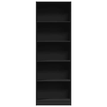  Bookcase Black 60x24x176 cm Engineered Wood