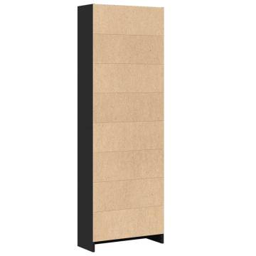  Bookcase Black 60x24x176 cm Engineered Wood