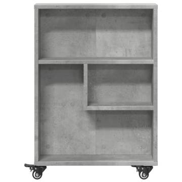  Narrow Storage Trolley Concrete Grey 48x13x68 cm Engineered Wood